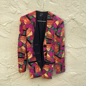 Funky woman’s 80s vintage silk blazer